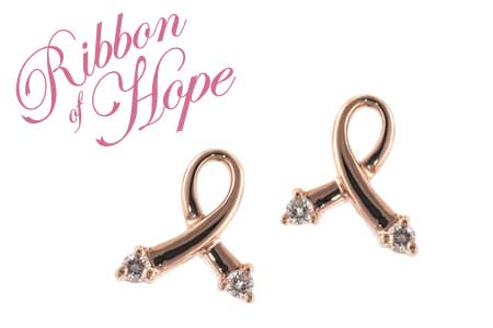 H009-63140: PINK GOLD EARRINGS .07 TW