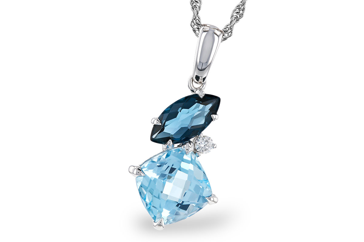 C284-13095: NECKLACE 2.37 TW BLUE TOPAZ 2.40 TGW