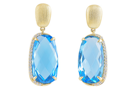 D197-74067: EARR 16.72 BLUE TOPAZ 16.92 TGW