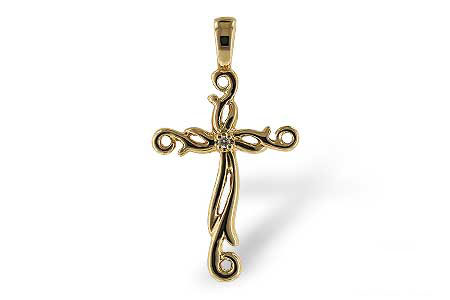 G015-94949: CROSS PENDANT .01 BR