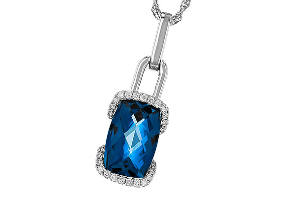 K284-17667: NECK 3.75 LONDON BLUE TOPAZ 3.90 TGW (12x8MM LBT)
