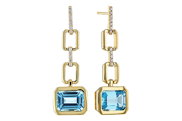 L284-14012: EARRINGS 3.20 BLUE TOPAZ 3.32 TGW (8x6MM BT)